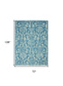 2' X 4' Blue Damask Power Loom Area Rug